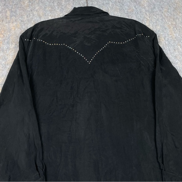 Vtg Longhorn Niver Western Wear Rhinestone Etched Buttons Western Chic Shirt 2XL - Picture 7 of 15